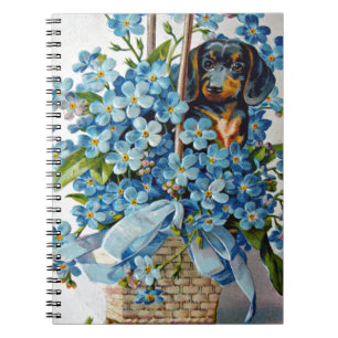 Dachshund and Forget-Me-Nots Notebook