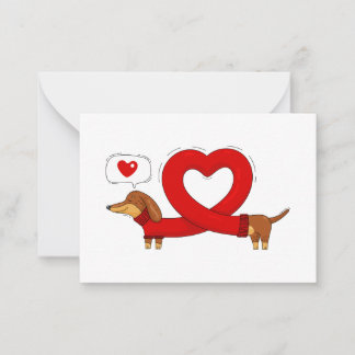 Dachshund and heart card