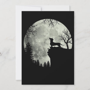 Dachshund And Moon Halloween Invitation