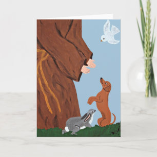 Dachshund And St. Francis Card
