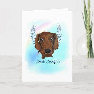 Dachshund Angel Dog Pet Loss Sympathy Card