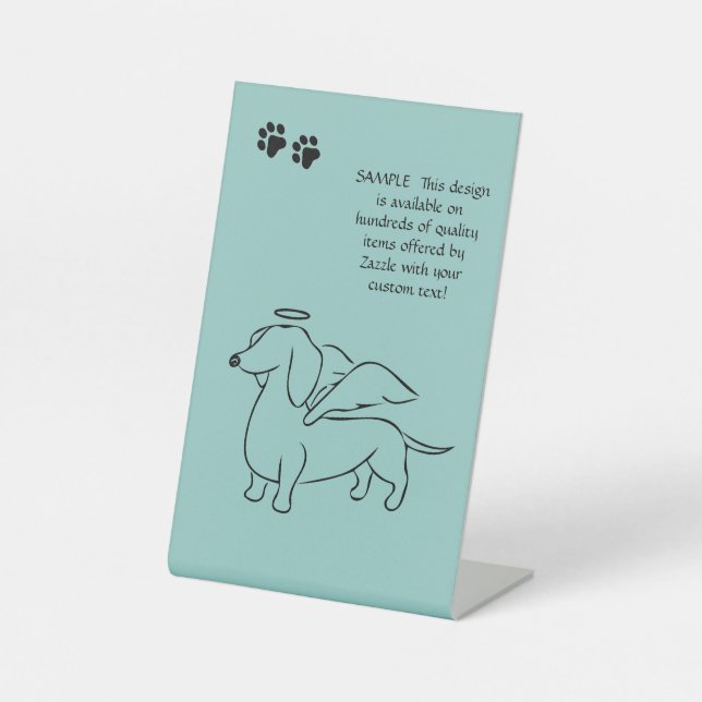 Dachshund Angel Remembrance Desk Sign (Front)