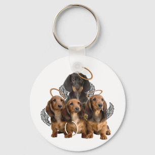 Dachshund angels keychain
