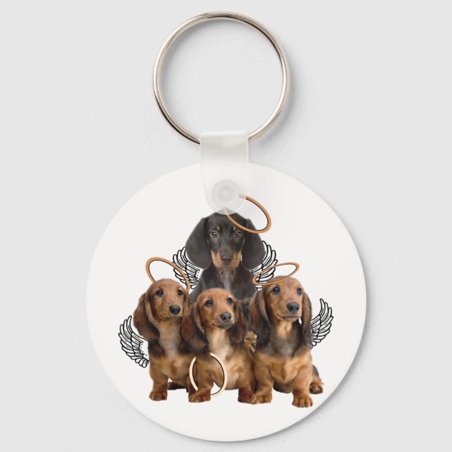 Dachshund angels keychain (Front)