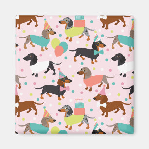 Dachshund Anniversaire de fête Magnet