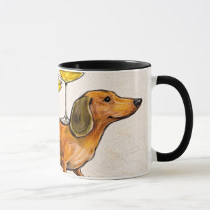 Dachshund art   funny dog illustration mug