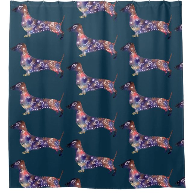 Dachshund art Mandala Douche rideau (Devant)