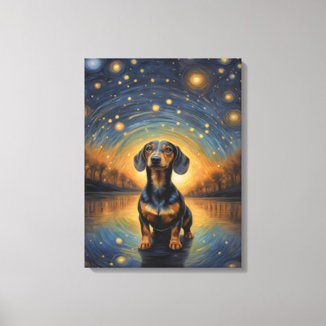 Dachshund Artsy Canvas Print (Front)