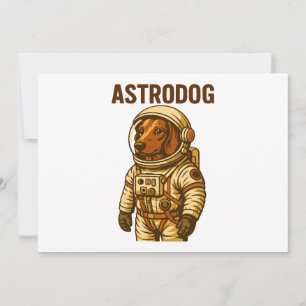 Dachshund Astronaut Wiener Dog Astrodog Invitation