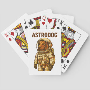 Dachshund Astronaut Wiener Dog Astrodog Playing Cards