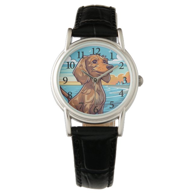Dachshund at the beach watch (Front)