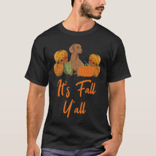 Dachshund Autumn Fall Season Leopard Pumpkin Dog T-Shirt