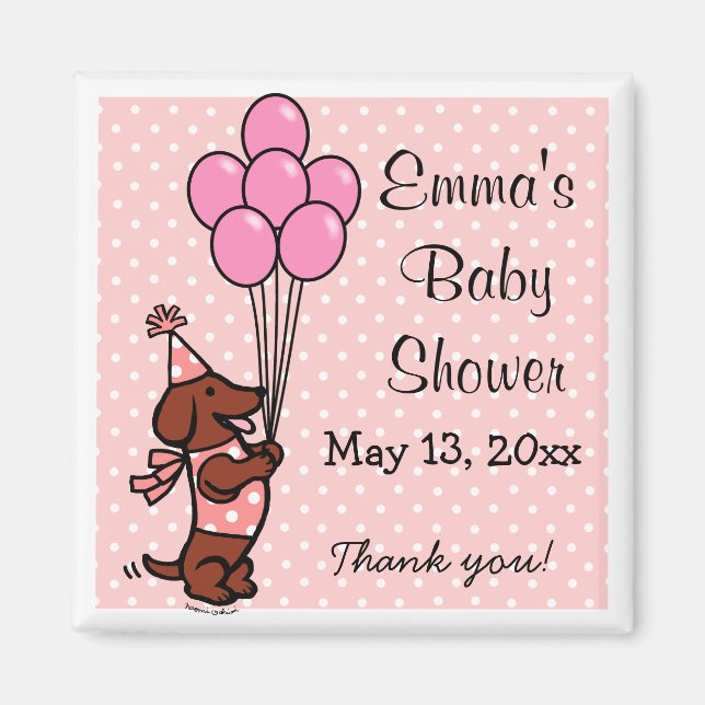 Dachshund Baby Shower Magnet (Front)