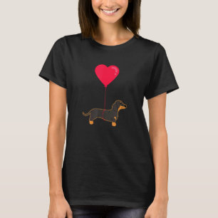 Dachshund Balloon Heart Weenie Dog Valentine's Da T-Shirt