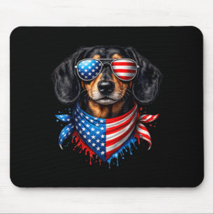 Dachshund Bandana 4th Of July Patriotic Dog Lovers Mouse Pad