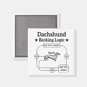 Dachshund Barking Logic Funny Weiner Dog Sarcastic Magnet