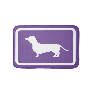 Dachshund Bath Mat Purple Doxie Bathroom Rug