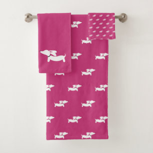 Dachshund Bathroom Towel Set 3 Piece Doxie Bath