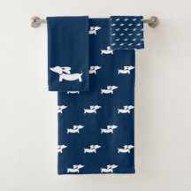 Dachshund Bathroom Towel Set | 3 Piece Doxie Bath