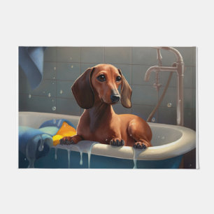Dachshund Bathtime Fun Doormat