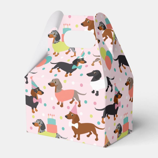 Dachshund Birthday Favour Box (Front Side)