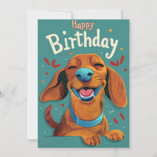 Dachshund Birthday  Holiday Card