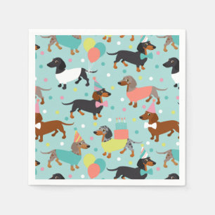 Dachshund Birthday Party Celebration Napkin