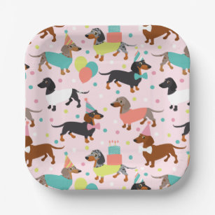 Dachshund 2024 paper plates