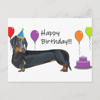 Dachshund Birthday Postcard