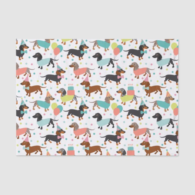 Dachshund Birthday Tissue Paper (Front)