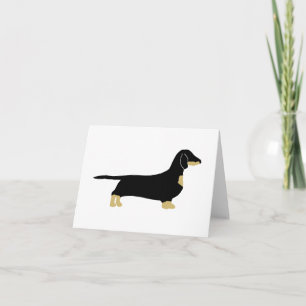 dachshund black and tan silhouette card