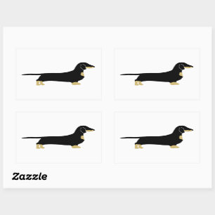 dachshund black and tan silhouette sticker