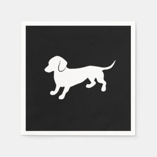 Dachshund Black and White Design Napkin