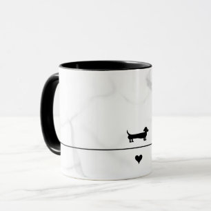 Dachshund black marble mug