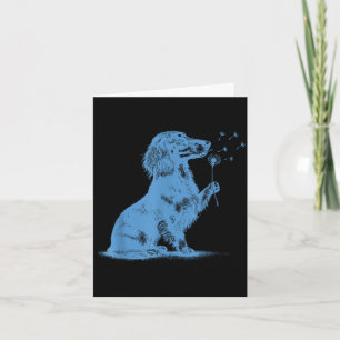 Dachshund blowing wishes dandelion cute pet lover card
