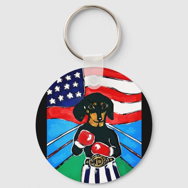 Dachshund Boxer Keychain (Front)