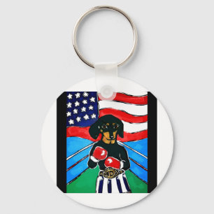 Dachshund Boxer Keychain