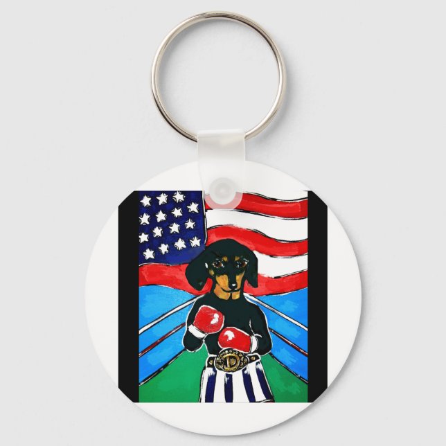 Dachshund Boxer Keychain (Front)