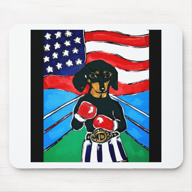Dachshund Boxer Mouse Pad (Front)