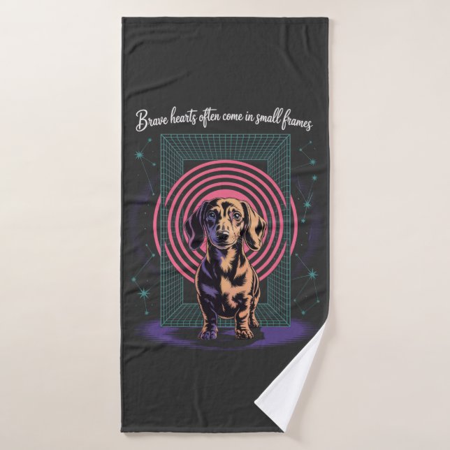 Dachshund Brave Hearts Often Come In Small Frames (Serviette de bain)