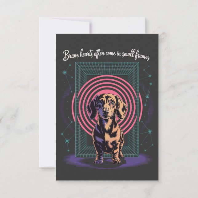Dachshund Brave Hearts Often Come In Small Frames Thank You Card (Front)
