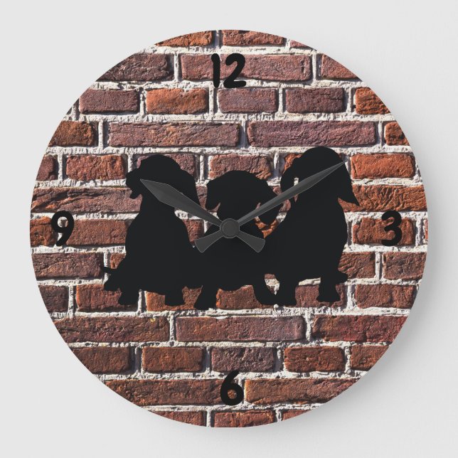 Dachshund Brick Wall Clock (Front)