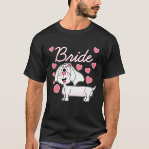 Dachshund Bride Wedding Dog  Bridal Shower T-Shirt