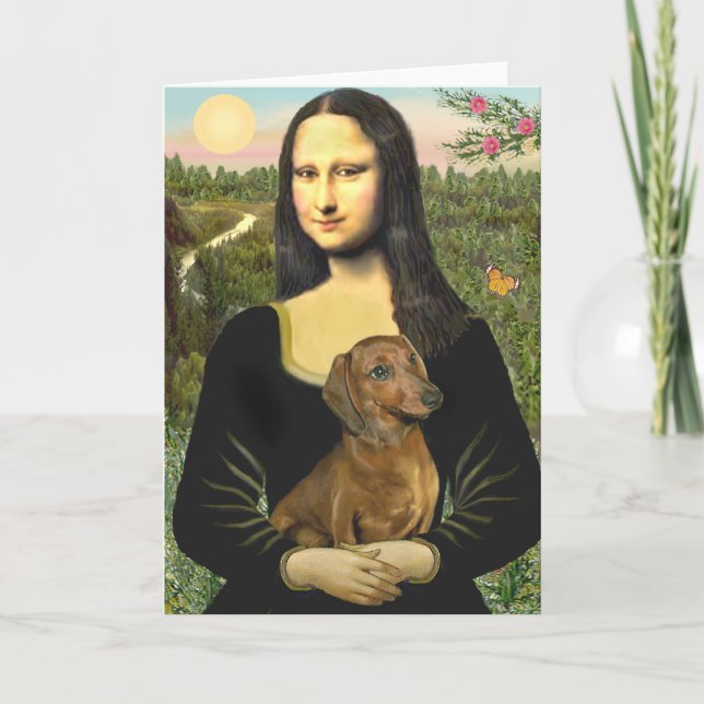 Dachshund (brown1) - Mona Lisa Card (Front)