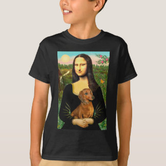 Dachshund (brown1) - Mona Lisa T-Shirt