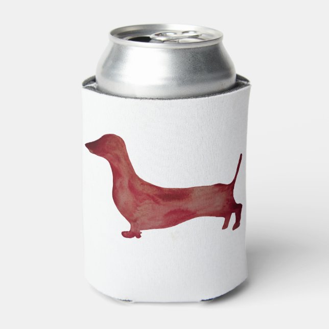 Dachshund Brown Dog Combo Custom Can Cooler (Can Front)