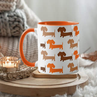 Dachshund Browns & Orange Fall Colours Doxie Love Mug