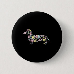 Dachshund Bunny Easter Egg Easter Day Womens Mens 2 Inch Round Button