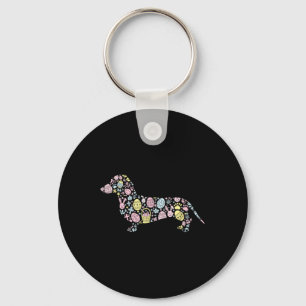 Dachshund Bunny Easter Egg Easter Day Womens Mens Keychain