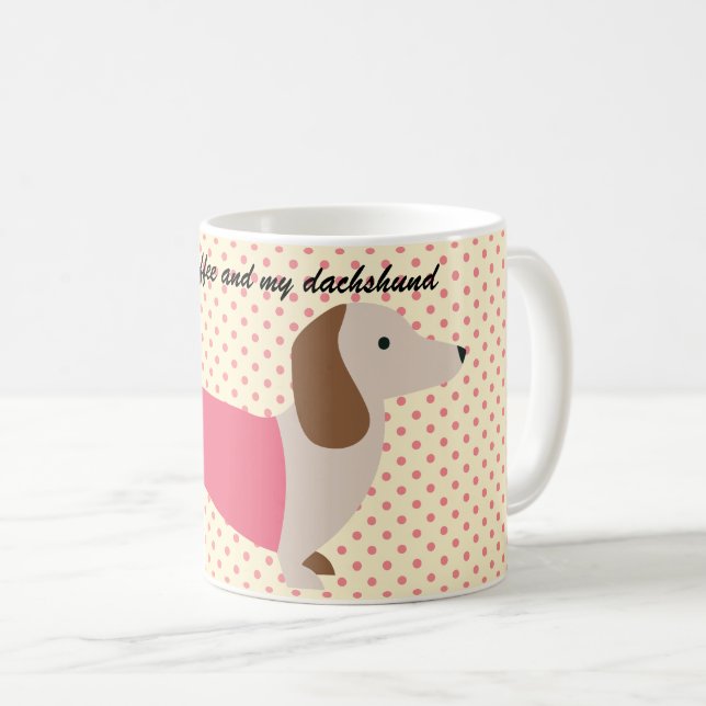 Dachshund Café Mug Doxie Lover Cadeau (Devant droit)